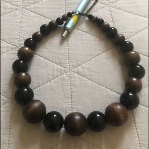 wood acrylic choker necklace